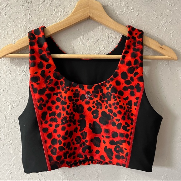 NEW Betsey Johnson Water Leopard Striped Longline Bra Poppy S - Picture 8 of 10